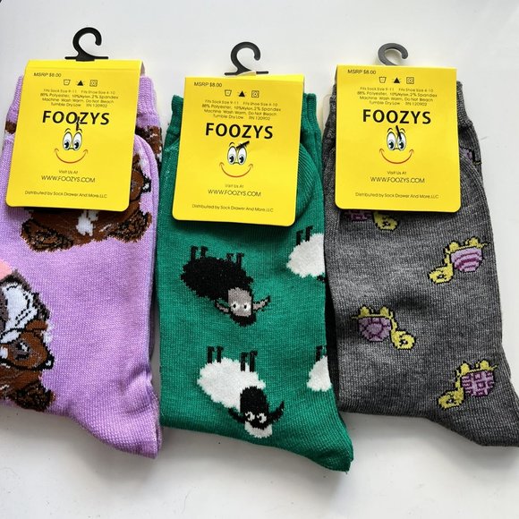 Exquisite Foozys Novelty Socks - Featuring Monkey, Owl, Turtle, Fox, Dog - Picture 5 of 11